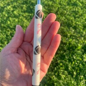 Football and Bows Glitter Pen